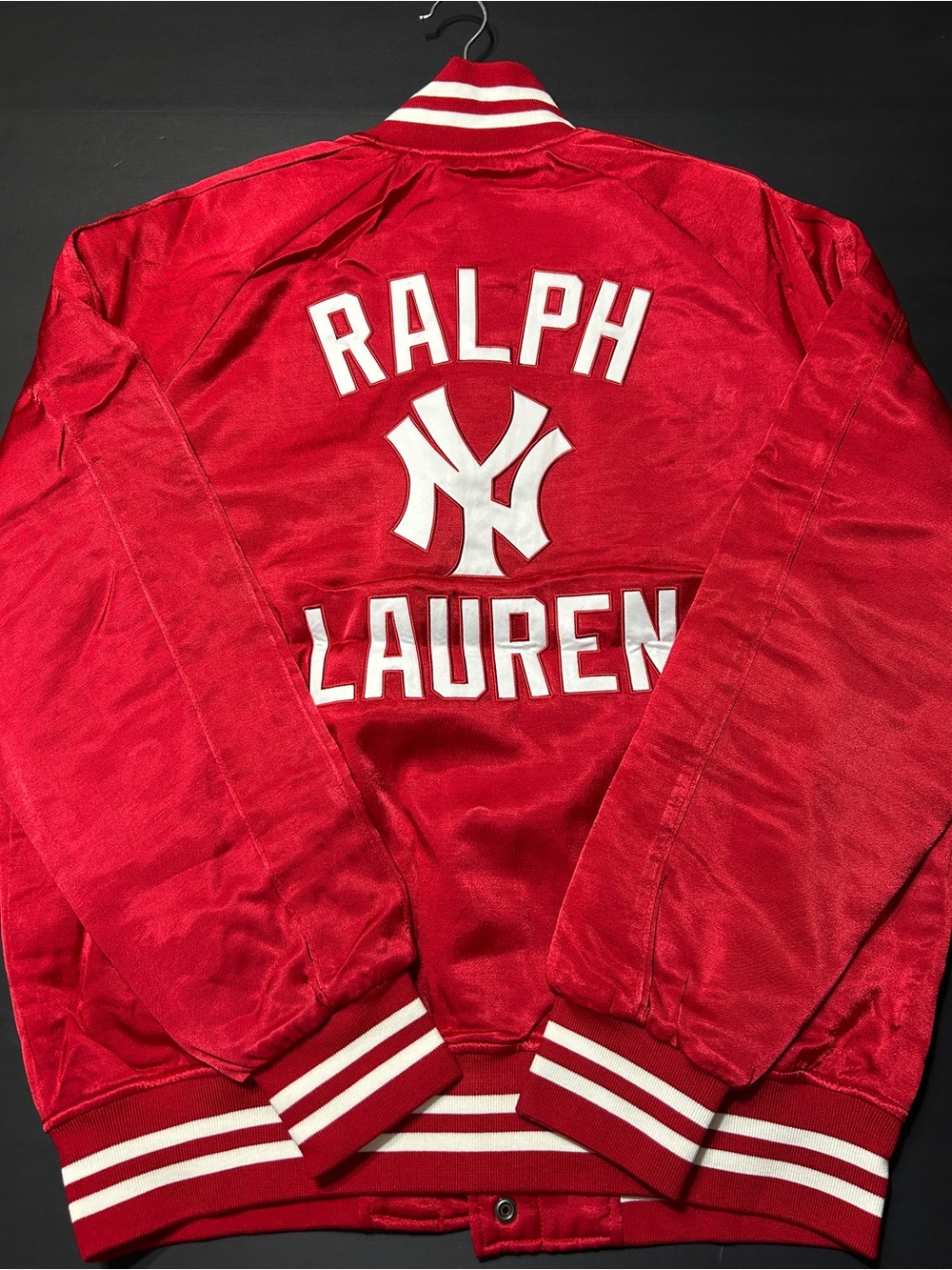 Polo Ralph Lauren Men’s New York Yankees red satin bomber jacket Size XXL
